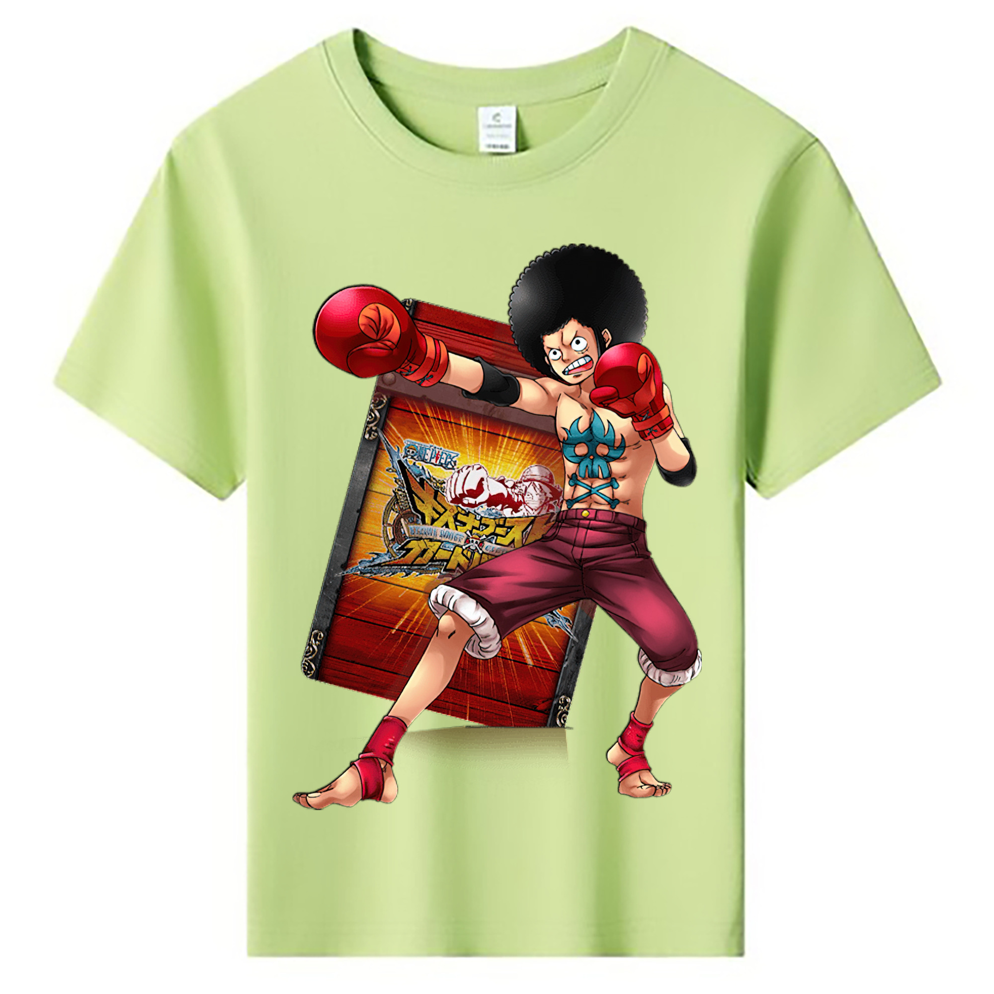 ワンピース モンキー・D・ルフィ ONE PIECE Monkey D. Luffy 綿100％キッズTシャツ（フロントプリント）
